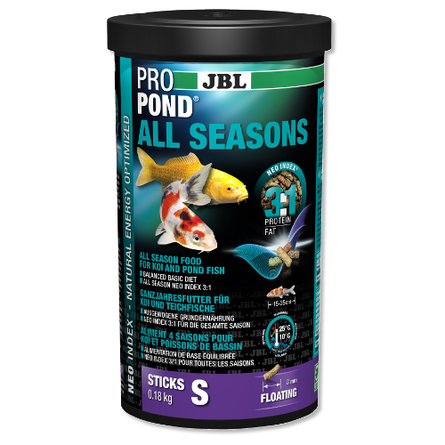 JBL ProPond All Seasons S Всесезонный корм для небольших прудовых рыб, палочки – интернет-магазин Ле’Муррр